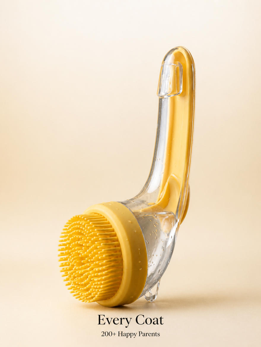 PawBrush Pro branded product shot - Every Coat, 200+ Happy Parents